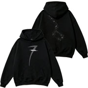 Black Seven Galaxy hoodie — supplied front and back product image