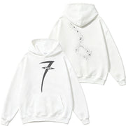 White Seven Galaxy hoodie — supplied front and back product image