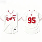 K-POP White & Red Baseball Jersey, Fan-Inspired Concert Shirt