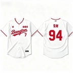 K-POP White & Red Baseball Jersey, Fan-Inspired Concert Shirt