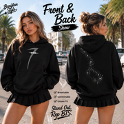 Seven Galaxy hoodie - black lifestyle front and back collage L2