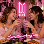 Two friends wearing matching BTS-inspired light stick bracelets