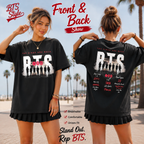 BTS-inspired The Kings Are Back black oversized T-shirt front and back