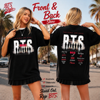 BTS-inspired The Kings Are Back black graphic T-shirt front and back
