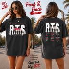 BTS-inspired The Kings Are Back vintage black T-shirt front and back