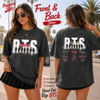 BTS-inspired The Kings Are Back vintage black graphic T-shirt front and back