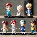 Lineup of all seven BTS-inspired mini character figures