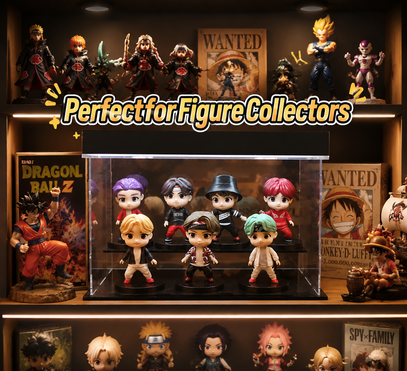 Seven-member streetwear mini figure set styled for collectors