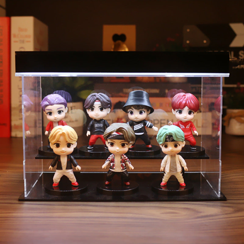 Complete seven-member streetwear mini figure set with individual bases
