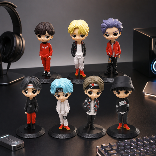 Seven K-pop fan-inspired chibi character figure styles