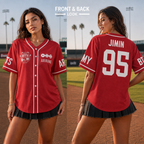 BTS ARIRANG Jimin 95 baseball jersey model front and back