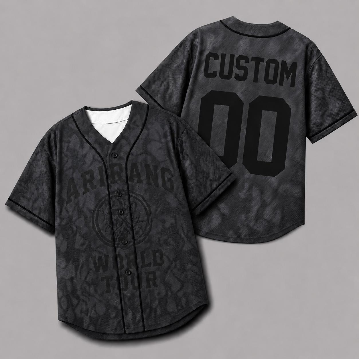 Grey custom baseball jersey with personalized name and number displayed on the back