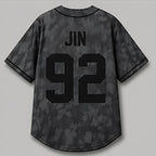 Army 07 personalized on a grey baseball jersey back