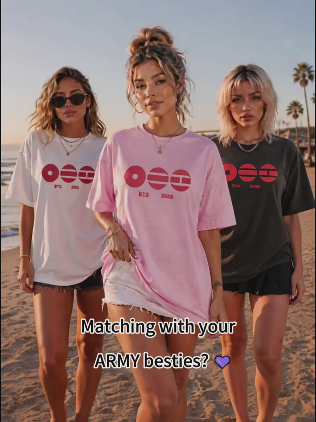 K-pop fan-inspired front and back graphic T-shirt product video