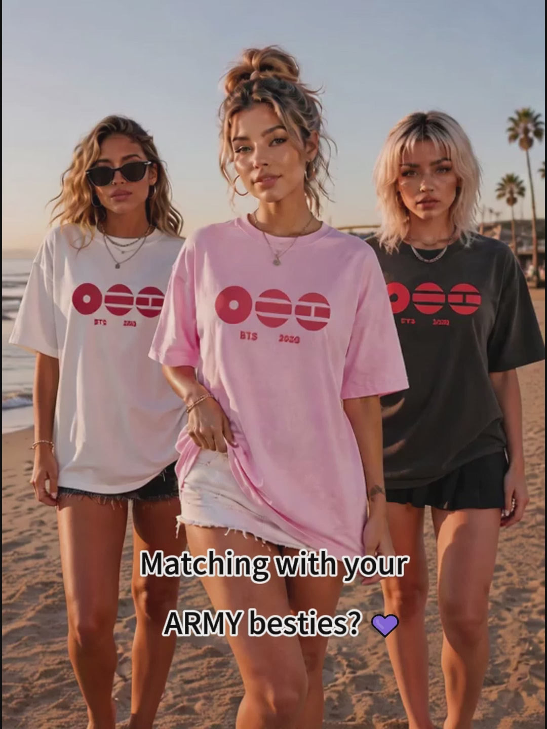 K-pop fan-inspired front and back graphic T-shirt product video